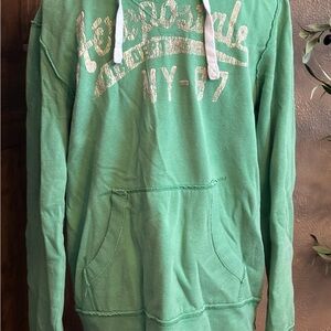 Aeropostale Hoodie Vtg Bright Green white embroidered logo and "NY-87" size M